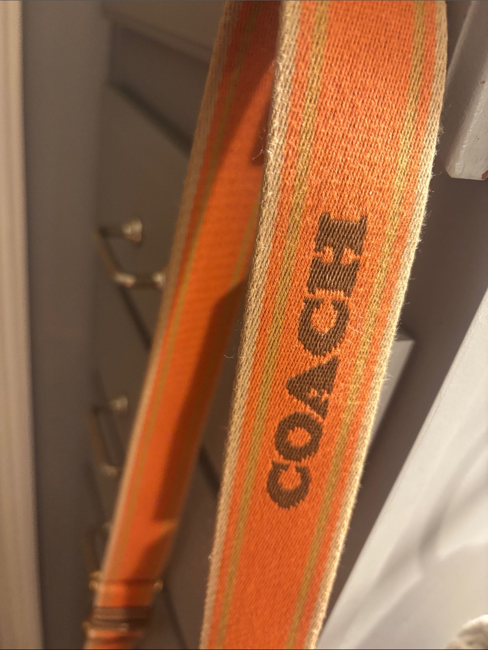 Coach Brown Signature Crossbody with Orange Strap - Picture 7 of 11